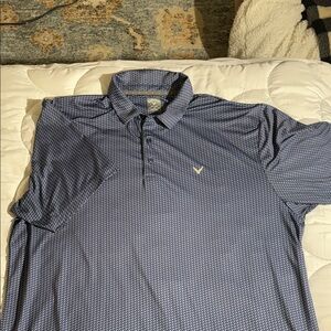 Callaway Navy Patterned Polo Shirt